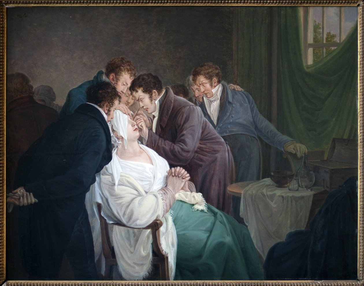 Guillaume Dupuytren báró (1777-1835) a szürkehályog műtétje. Alexandre Jean Drahonet festménye, Alexandre Jean Dubois (1791-1834) álneve, olaj, fa alkotó: Alexandre Jean Dubois Drahonet