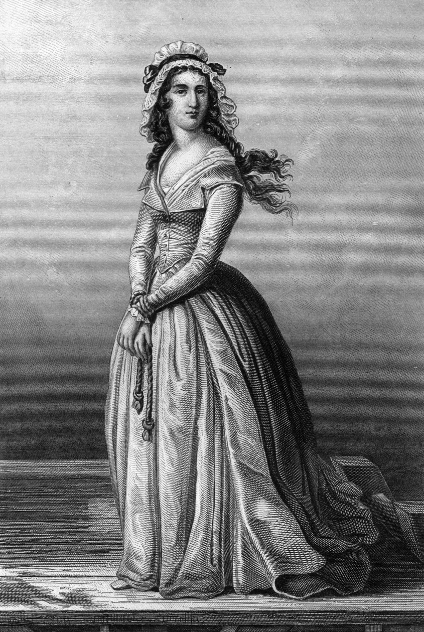 Charlotte Corday (1768-1793) Girondista a francia forradalom idején, július 13-án meggyilkolta Jean Paul Marat alkotó: Alexandre (after) Lacauchie
