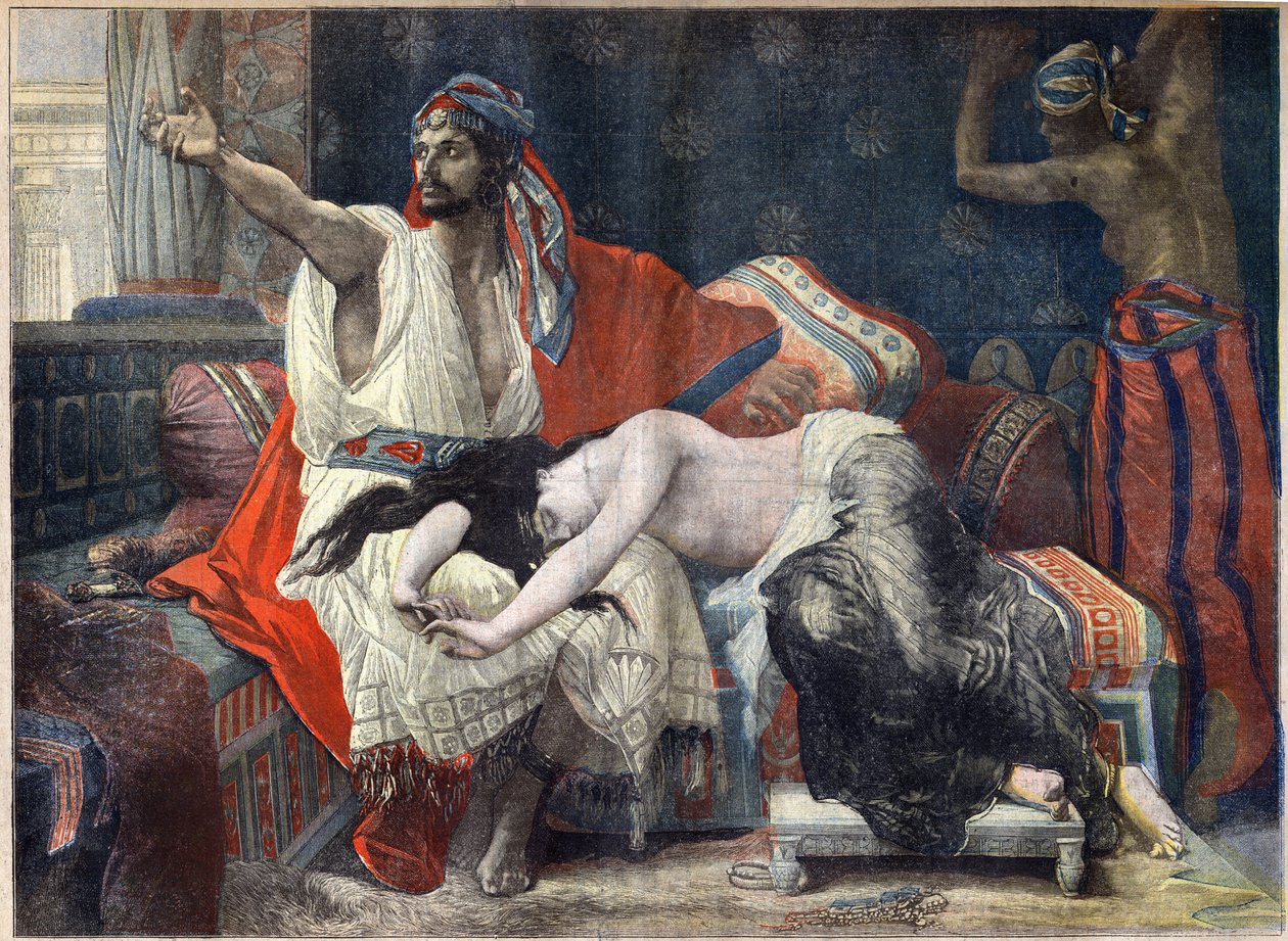 Thámár (Támár) Absalom ölében sír, miután testvére, Amnón megerőszakolta. alkotó: Alexandre (attr.) Cabanel