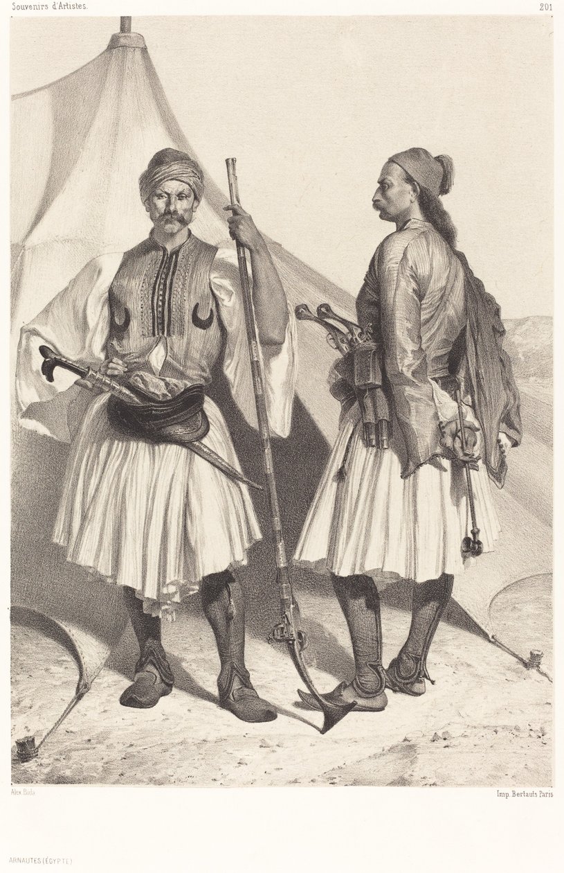 Arnautes, Egyiptom (albánok, Egyiptom) alkotó: Alexandre Bida