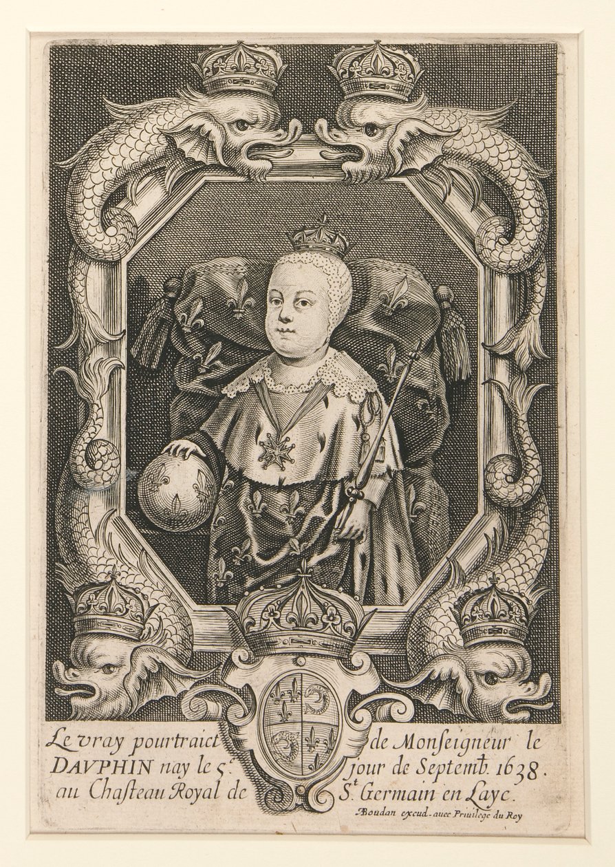 XIV. Lajos portréja Dauphin szerepében (Le vray pourtraiet de Monseigneur le Dauphin alkotó: Alexandre Boudan