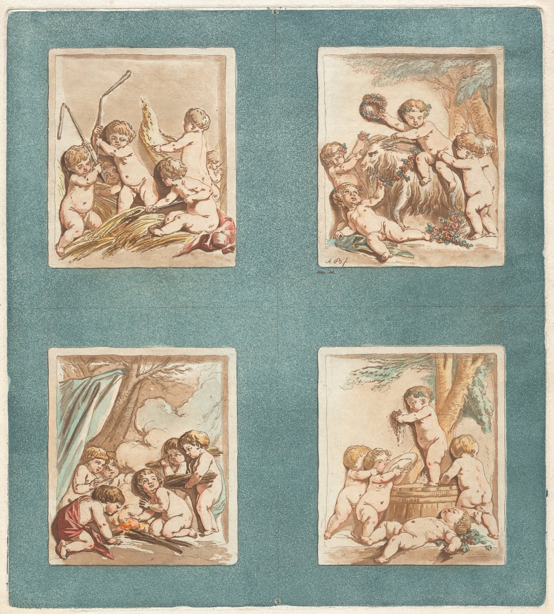 A négy évszak alkotó: Alexandre Briceau after Jean Baptiste Hüet, I