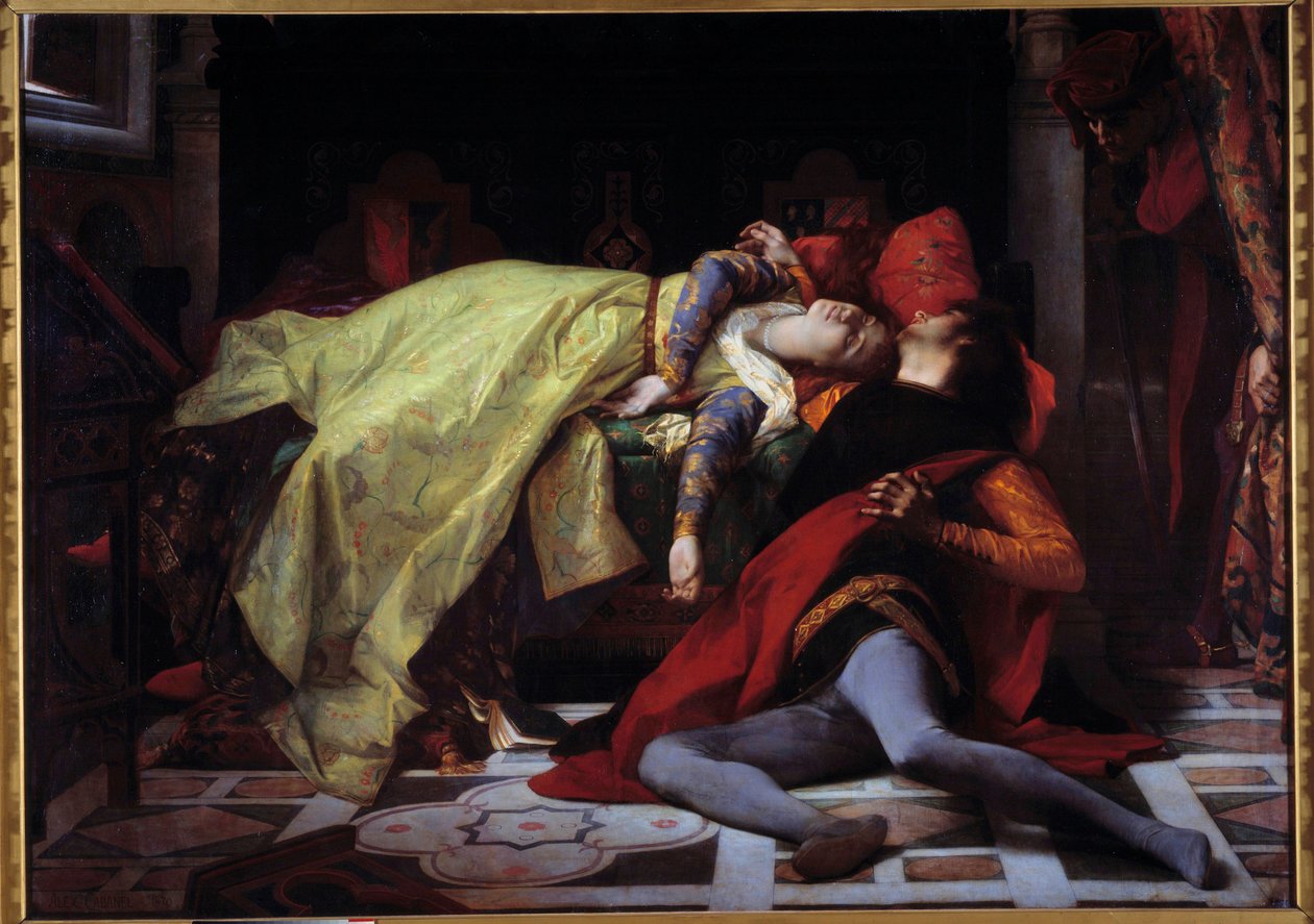 Francesca de Rimini és Paolo Malatesta halála (1284). Alexandre Cabanel (1823-1889) festménye alkotó: Alexandre Cabanel