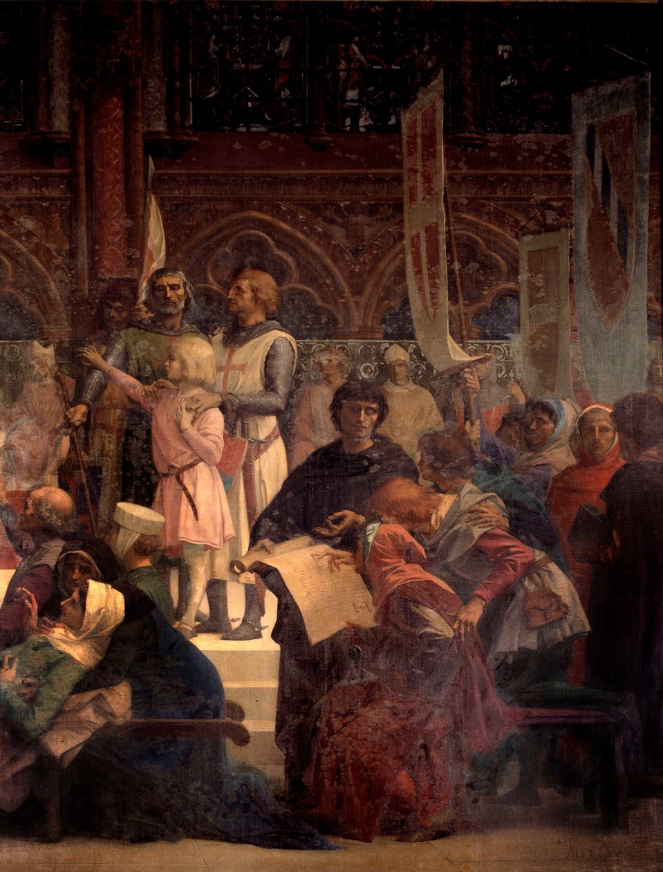 IX. Lajos király azt mondta: Szent Lajos (1214-1270) igazságot szolgáltat Alexandre Cabanel (1823-1889) festménye 19. századi Párizs, Pantheon alkotó: Alexandre Cabanel