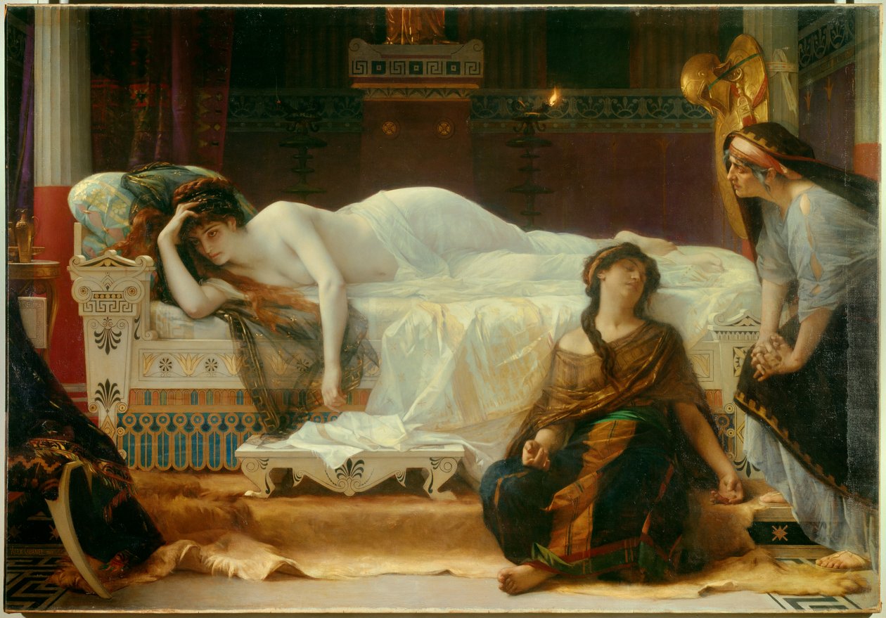 Phedre Phedre, aki szerelmes vejébe, Hippolyte-ba, kétségbe esik. Alexandre Cabanel (1823-1889) festménye alkotó: Alexandre Cabanel