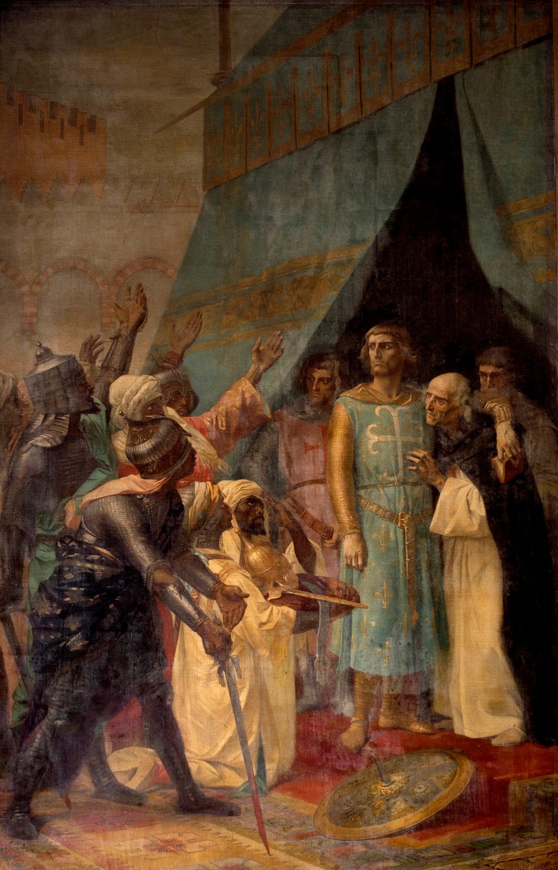 Hetedik keresztes hadjárat: IX. Lajos király (Szent Lajos) (1214-1270) Jeruzsálemben. Alexandre Cabanel (1823-1889) festménye 19. századi Párizs, Pantheon alkotó: Alexandre Cabanel