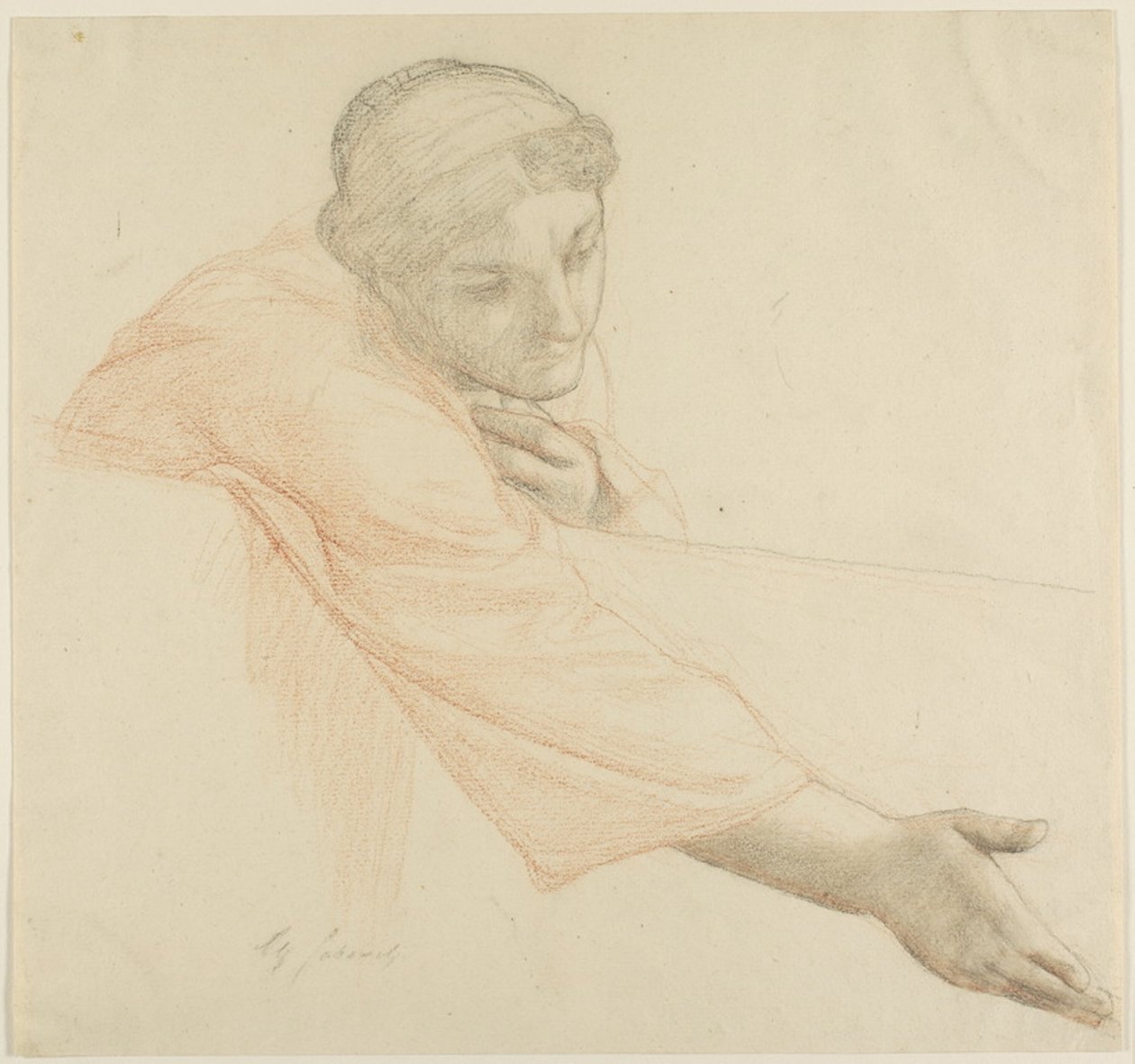 Falon átnyúló nő, tanulmány Szent Lajos francia király életéhez alkotó: Alexandre Cabanel