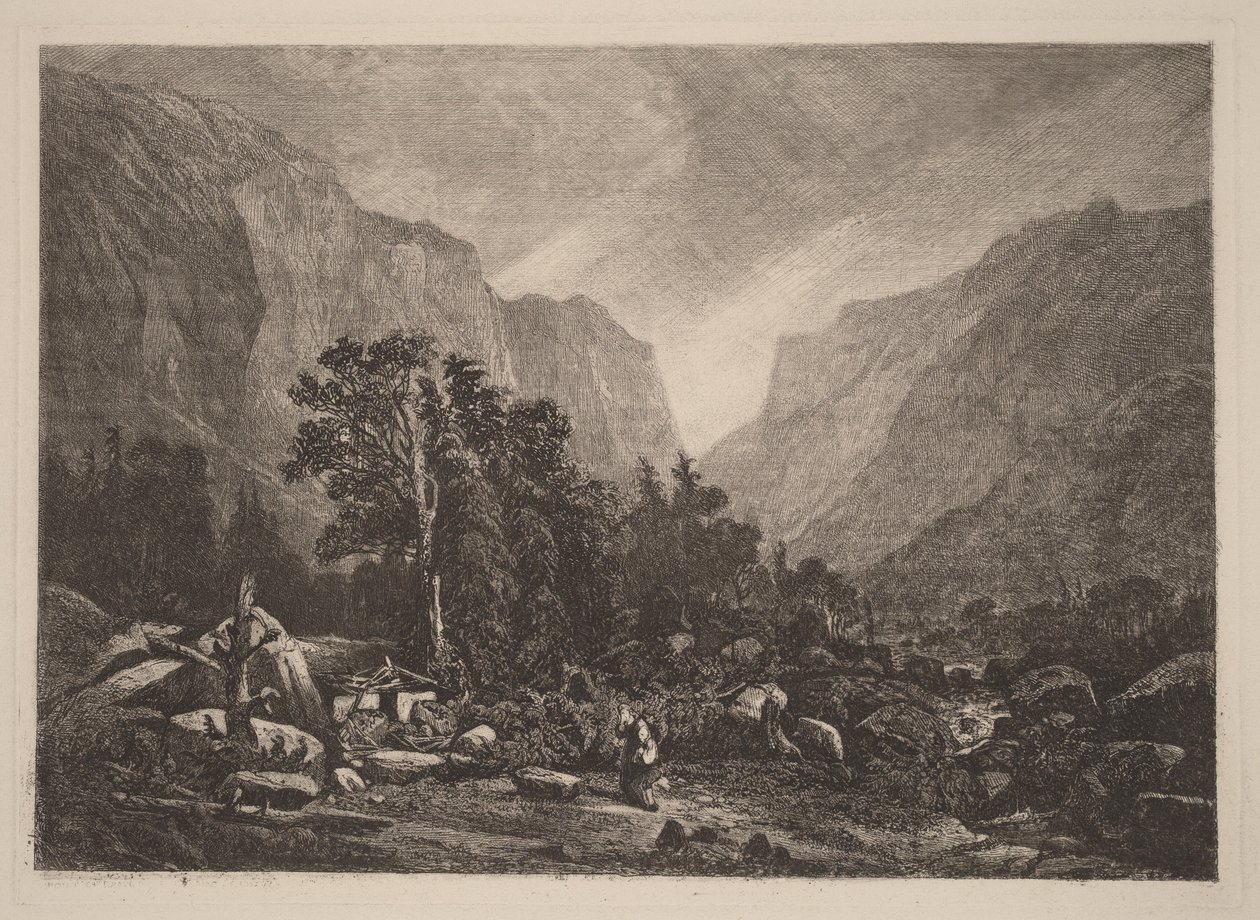 Pár egy romos ház mellett alkotó: Alexandre Calame