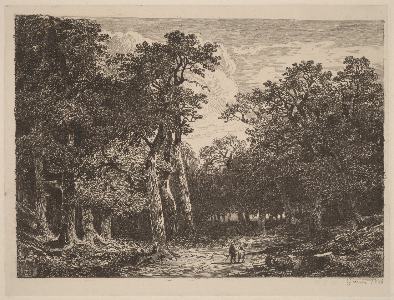 Egy pár egy tisztáson alkotó: Alexandre Calame
