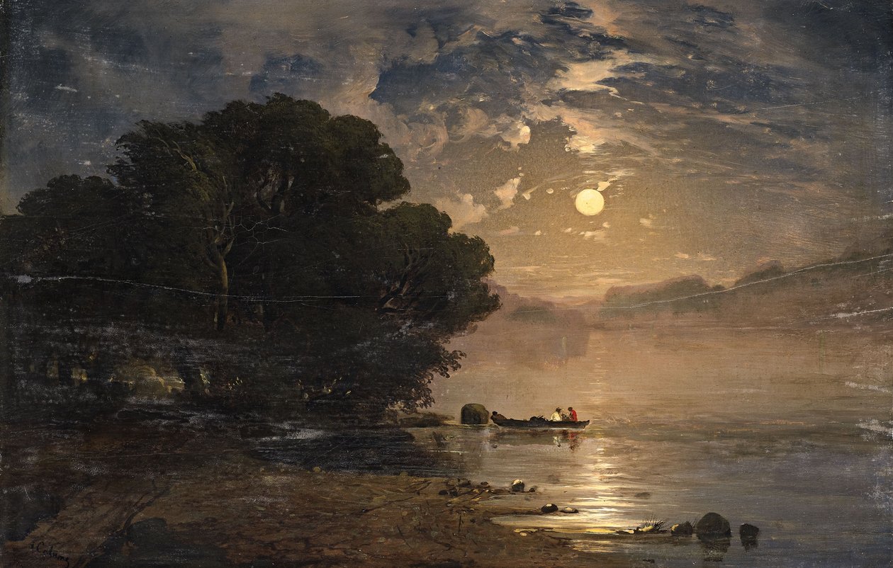 Esti táj egy tóval alkotó: Alexandre Calame