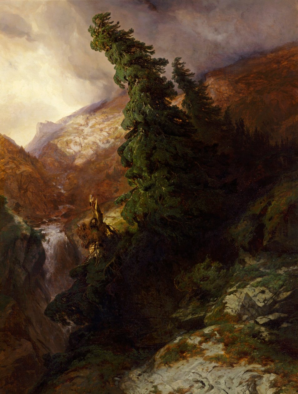 Magashegységi szurdok (Handegg-völgy Bern kantonban) alkotó: Alexandre Calame