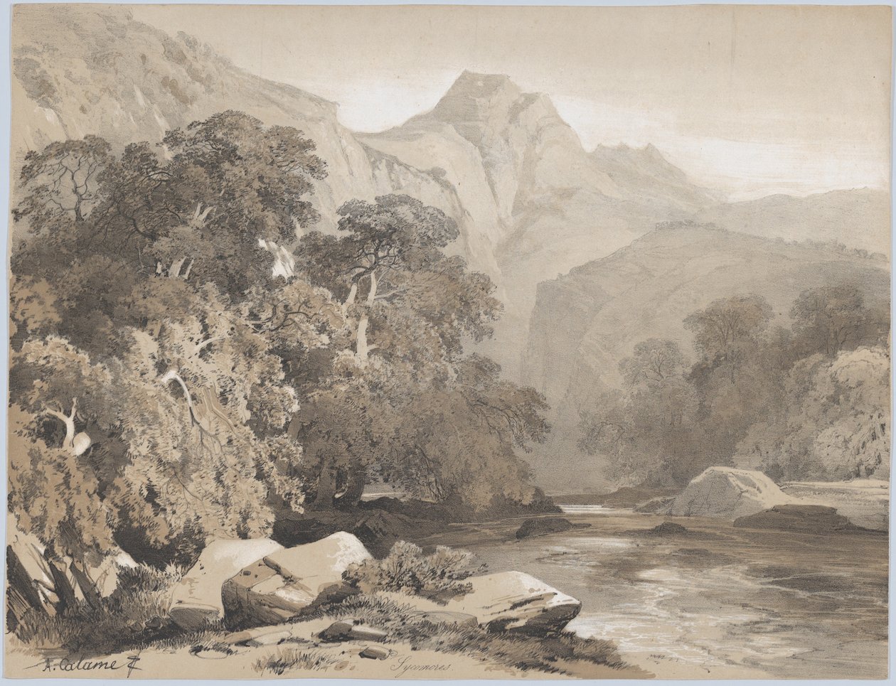 Táj, 19. század. alkotó: Alexandre Calame