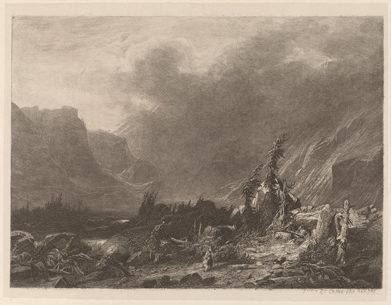 Hegyi vihar alkotó: Alexandre Calame