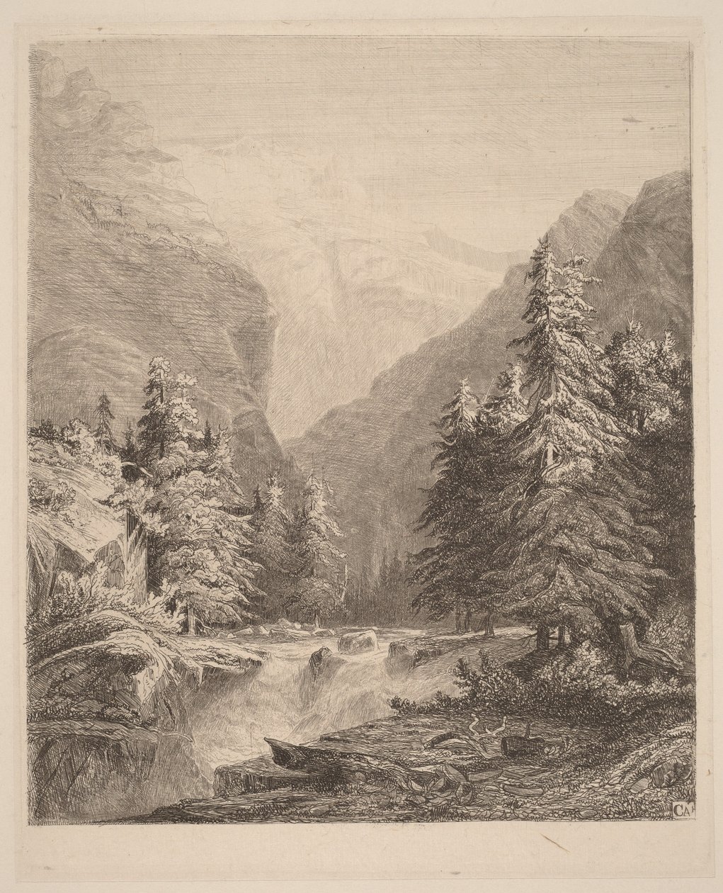 Hegyi vízesés alkotó: Alexandre Calame