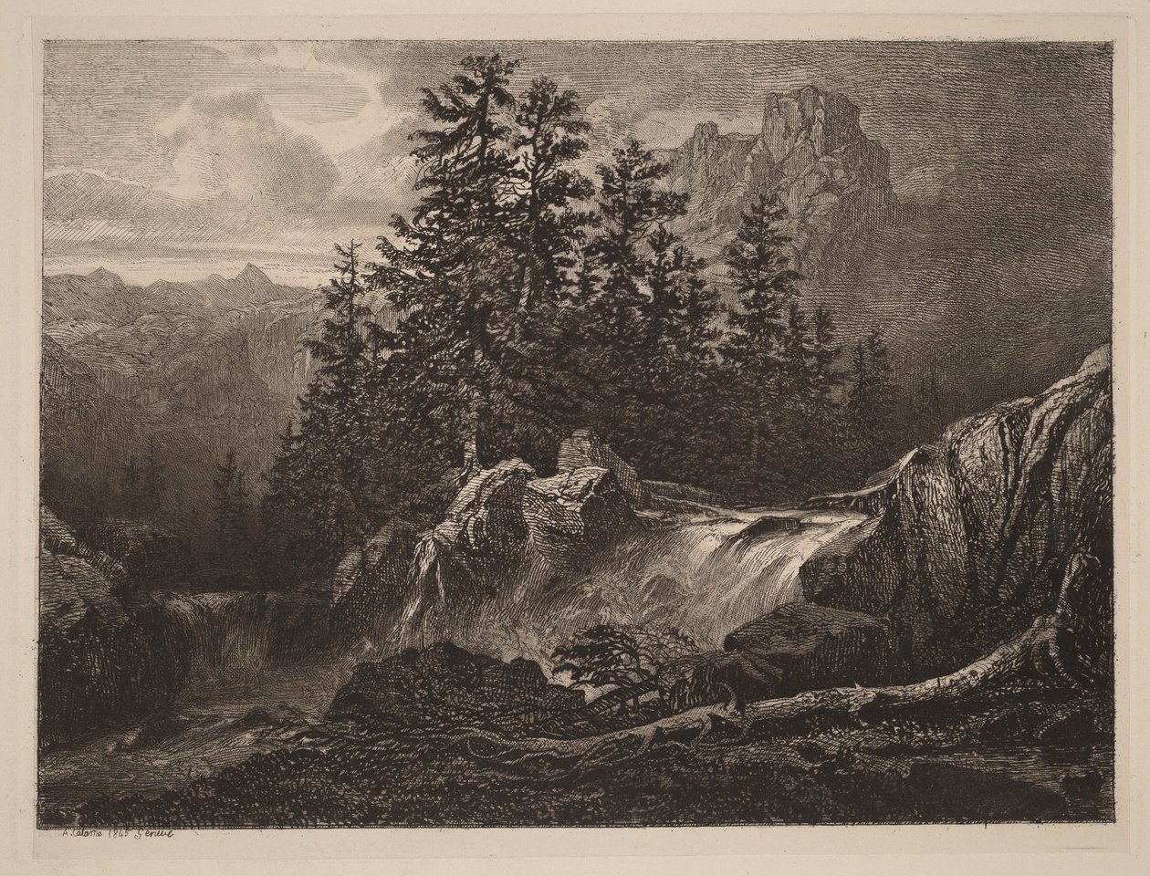 Hegyi vízesés alkotó: Alexandre Calame