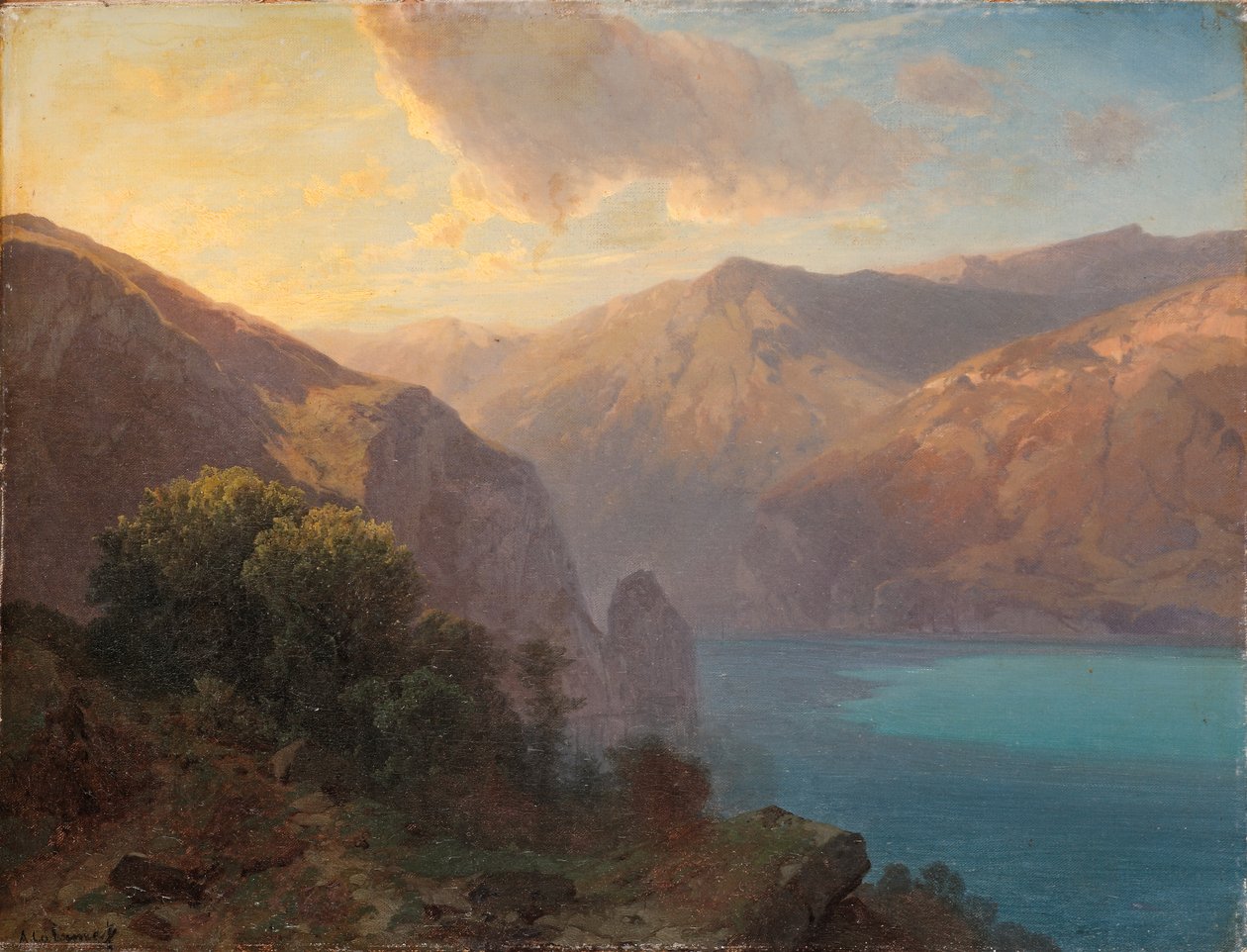 Près de Seelisberg: kilátás a Luzerni-tóra a Seelisbergből, Svájcból, 1862 alkotó: Alexandre Calame