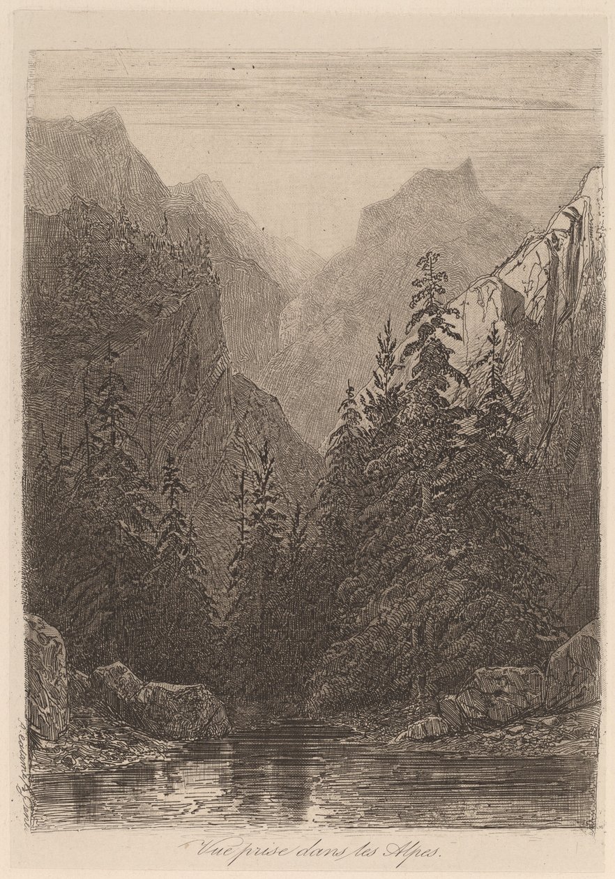Az Alpokban készült kilátás alkotó: Alexandre Calame