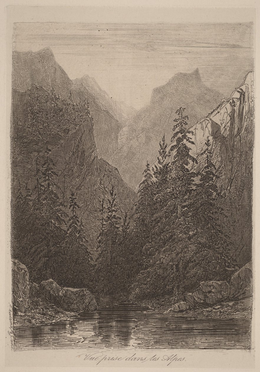 Kilátás az Alpokban alkotó: Alexandre Calame