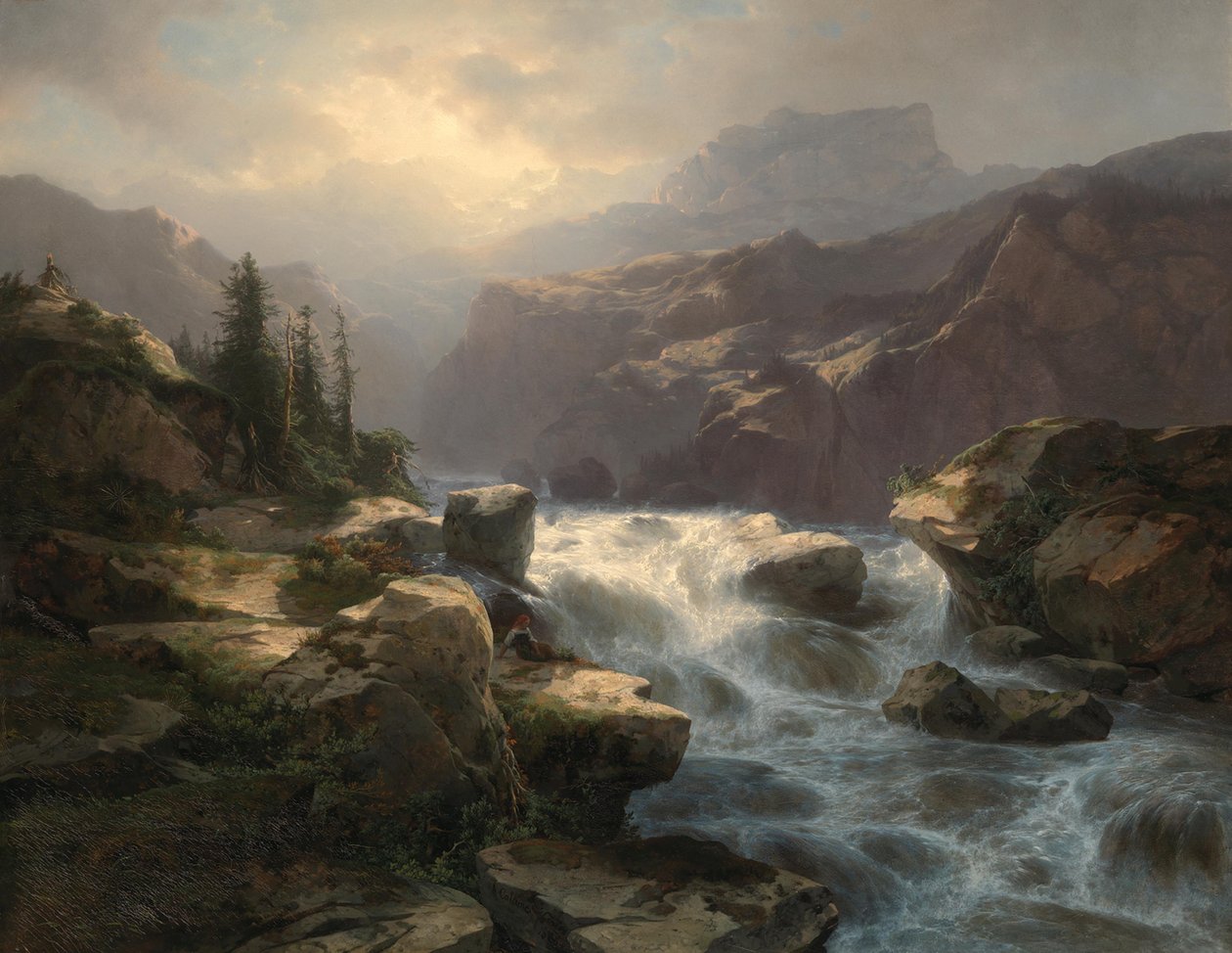 A handecki vízesés Grimselnél alkotó: Alexandre Calame