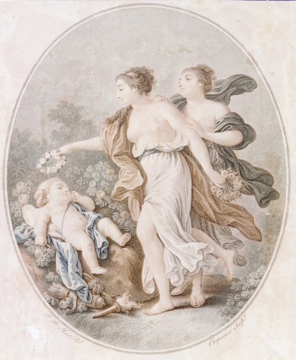 A kegyelmek által koronázott Ámor, 1770-1805. alkotó: Alexandre Chaponnier