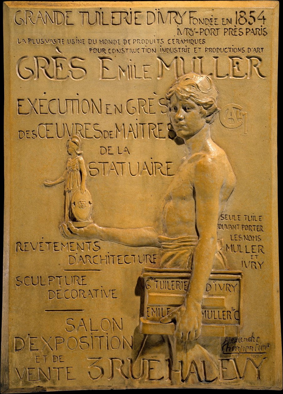 Reklám a Muller Stoneware Manufaktúra számára alkotó: Alexandre Charpentier