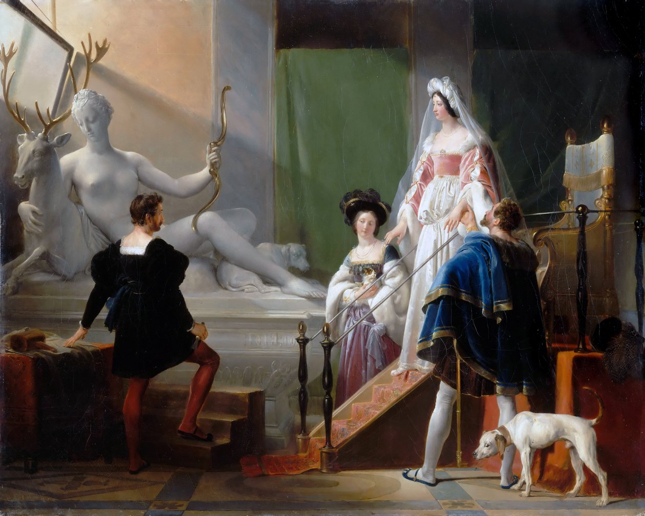 Diane de Poitiers meglátogatta Jean Goujont alkotó: Alexandre Evariste Fragonard