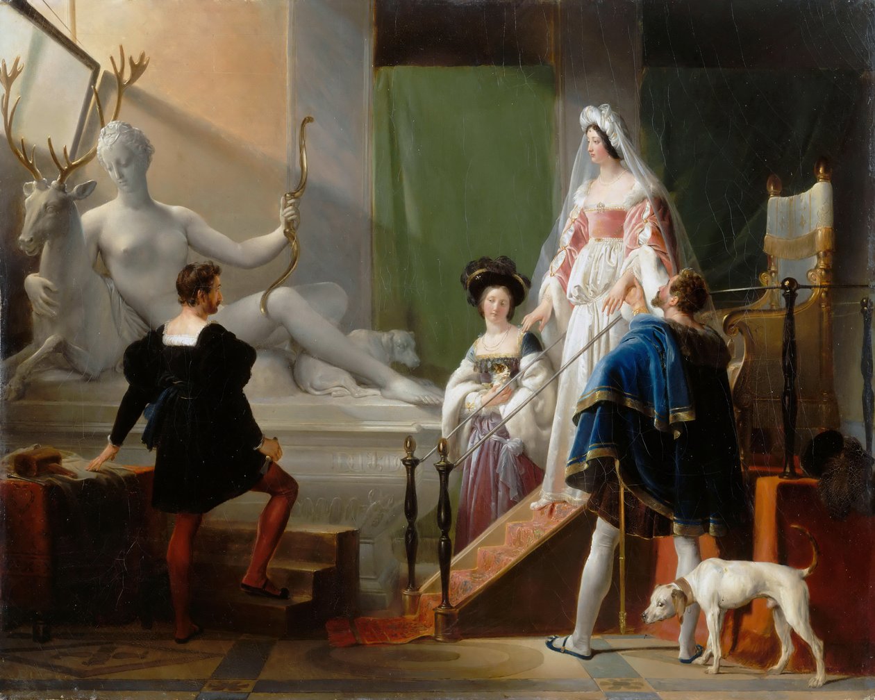 Diane de Poitiers meglátogatta Jean Goujont alkotó: Alexandre Evariste Fragonard
