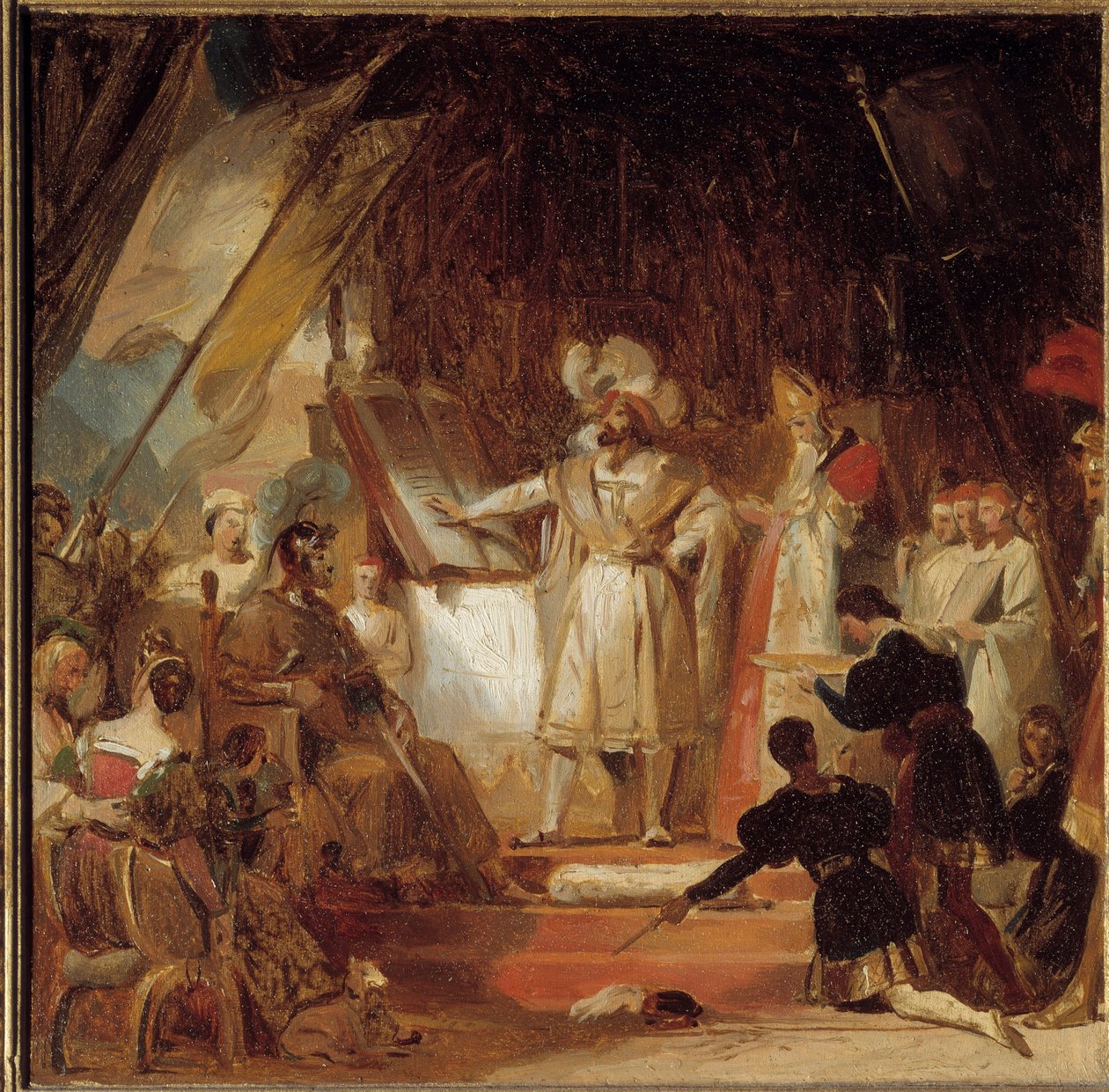 I. Francois fegyverlovag Bayardtól (XVI. század). 1515. január 20-án I. Francois Bayardot a Dauphiné altábornagyává nevezte ki. Marignannál a győzelem estéjén Francois I el akarta venni „a lovagi rendet a kezéből”. Így a következő m alkotó: Alexandre Evariste Fragonard