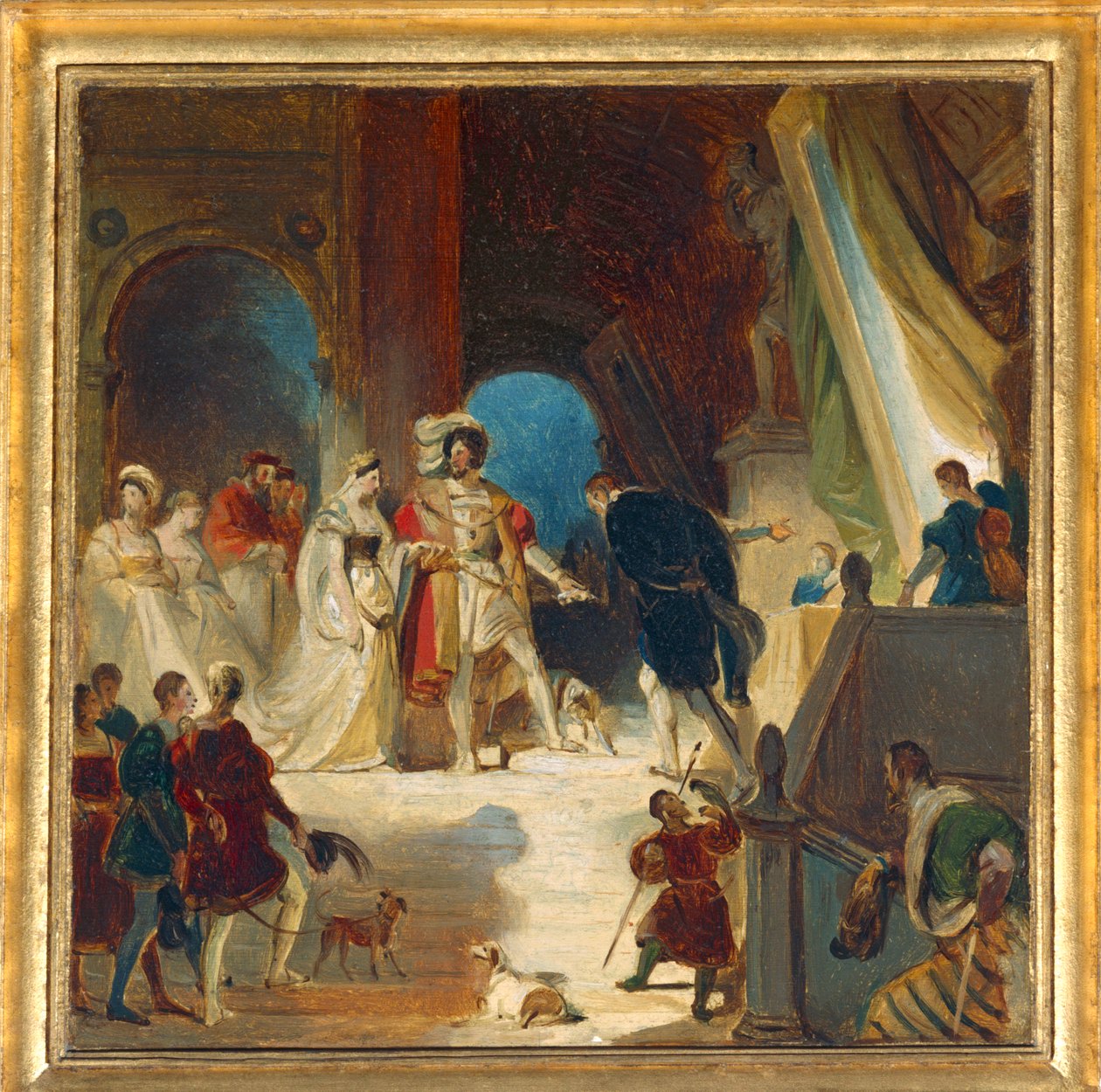 I. Ferenc és udvara Itáliából Primaticcio műveit kapta ... alkotó: Alexandre Evariste Fragonard