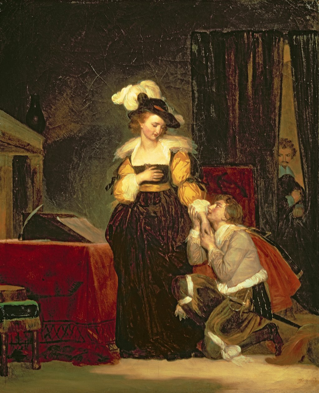 Mária skót királynő (1542-87) Rizzióval, 1830 körül (olaj, vászon) alkotó: Alexandre Evariste Fragonard