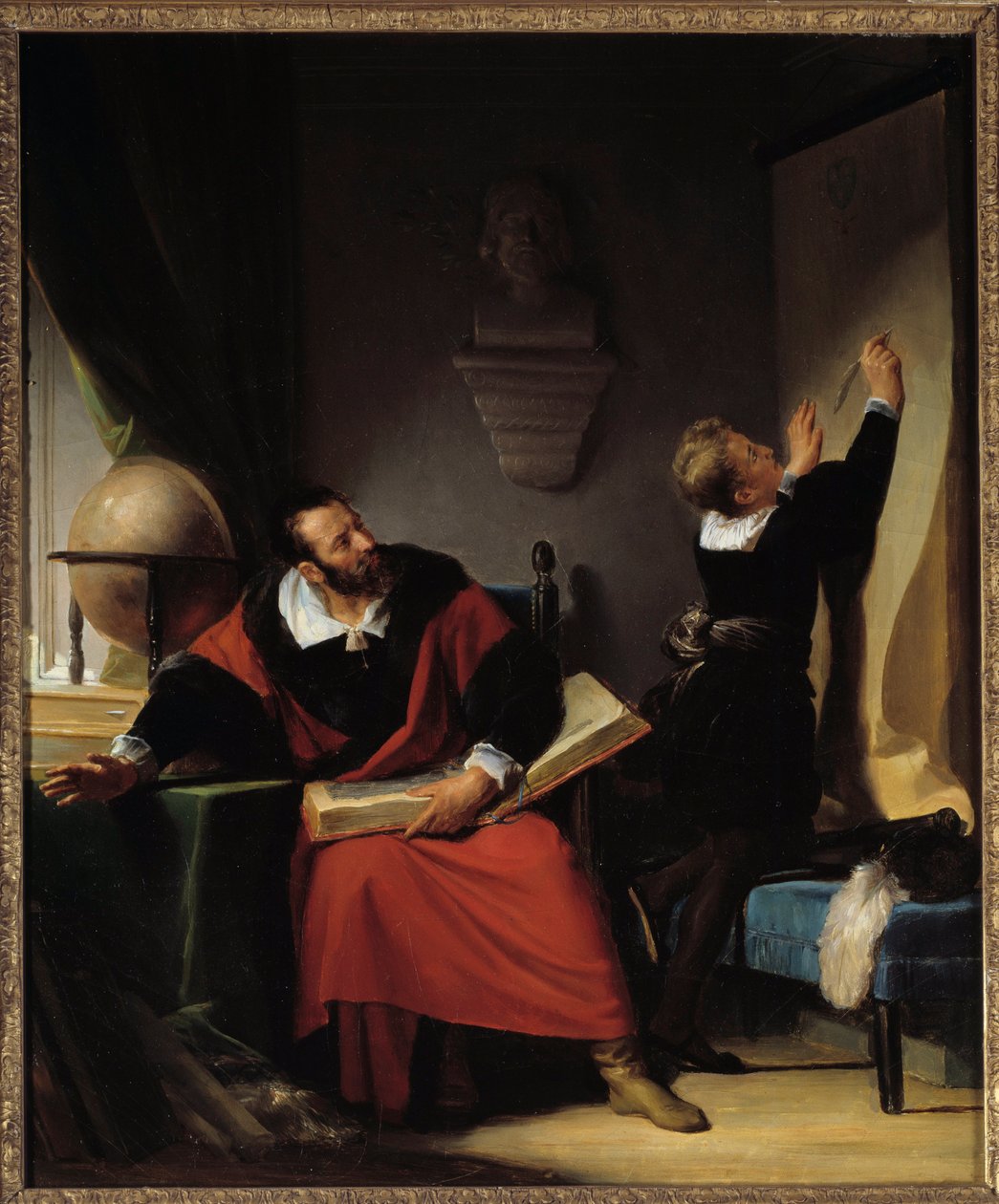 IV. Henrik (1553-1610) előadása. Franciaország leendő királya előadójával. Alexandre-Evariste Fragonard (1780-1850) festménye, 1822-1824 v. Pau, Musee Du Chateau alkotó: Alexandre Evariste Fragonard