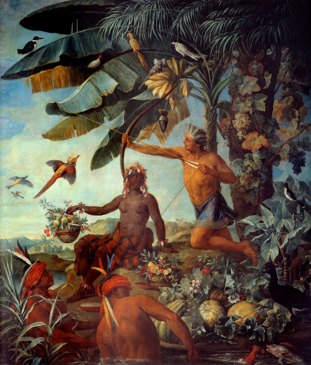 Francois Desportes (1661-1743) indiai halászok és vadászok festménye, 18. század V. 1,73x3,43 m Marseille, musee des Beaux Arts - Az indiai vadász és halász. Francois Desportes (1661-1743) festménye alkotó: Alexandre Francois Desportes