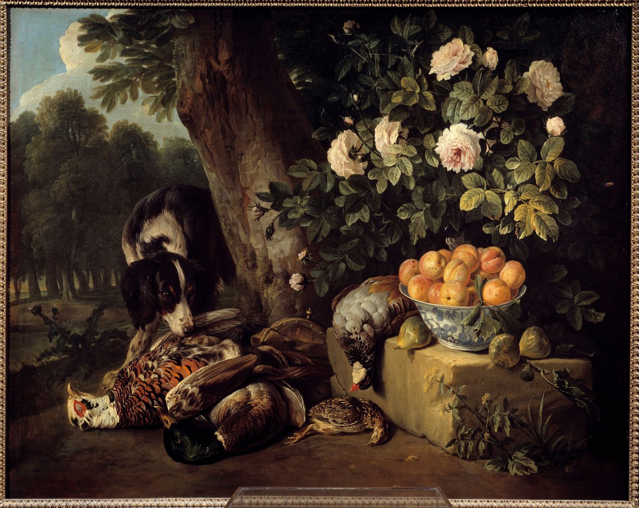 Csendélet játékfestészettel, Francois Desportes (1661-1743) 18. századi Párizs, dekoratív művészetek alkotó: Alexandre Francois Desportes