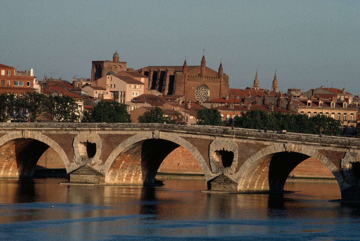 Pont-Neuf a Garonne folyó felett, Toulouse, Midi-Pyrénées, Franciaország alkotó: Nicolas Toussaint Charlet