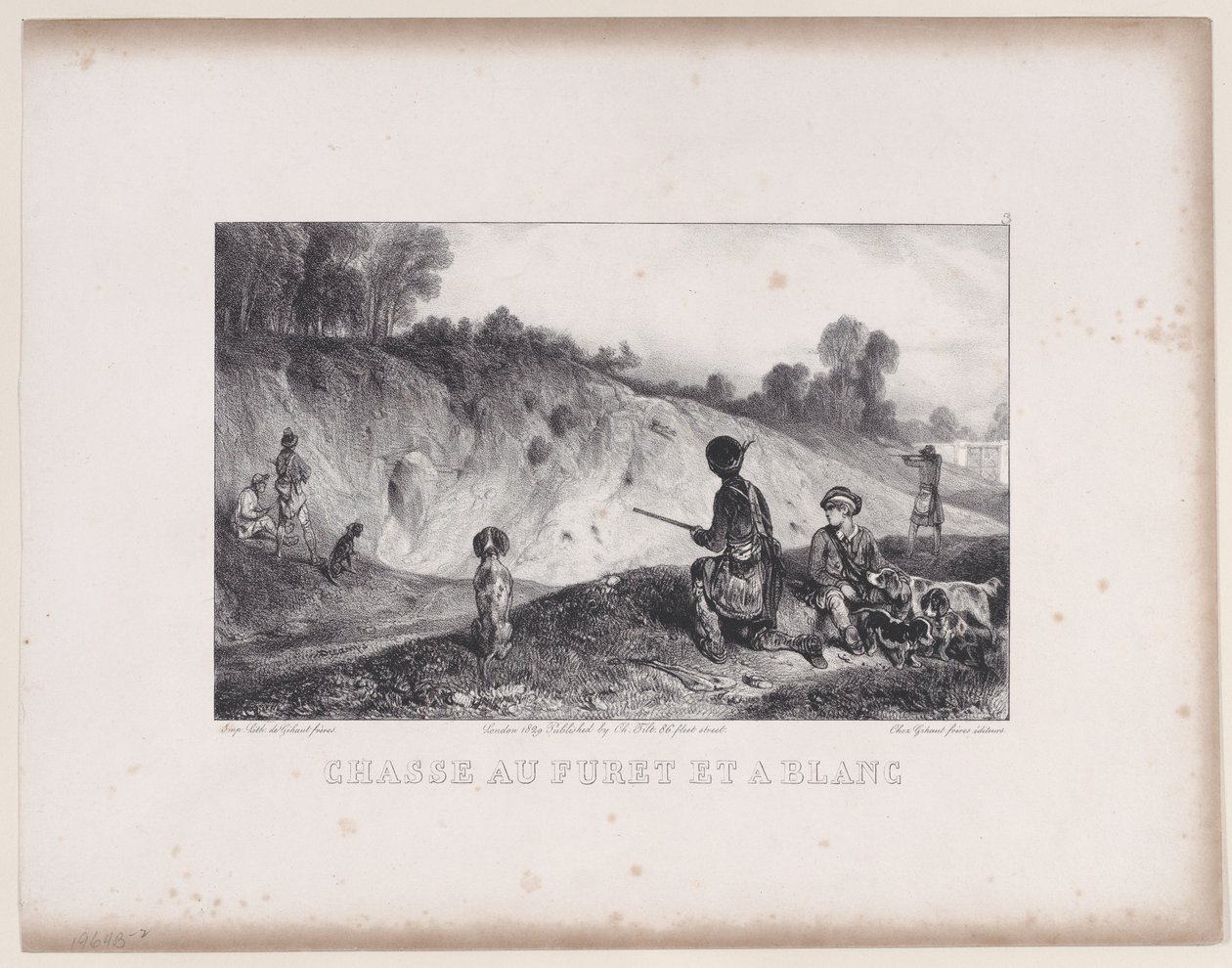 Vadászat egy görényre üresekkel, a Vadászjelenetek sorozatból, 1829. alkotó: Alexandre Gabriel Decamps