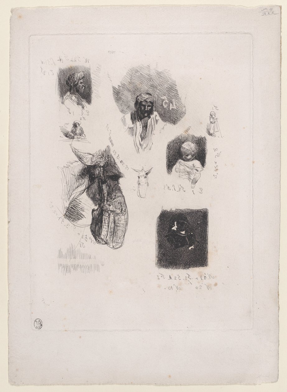 Vázlatok levele, 1833-38. alkotó: Alexandre Gabriel Decamps