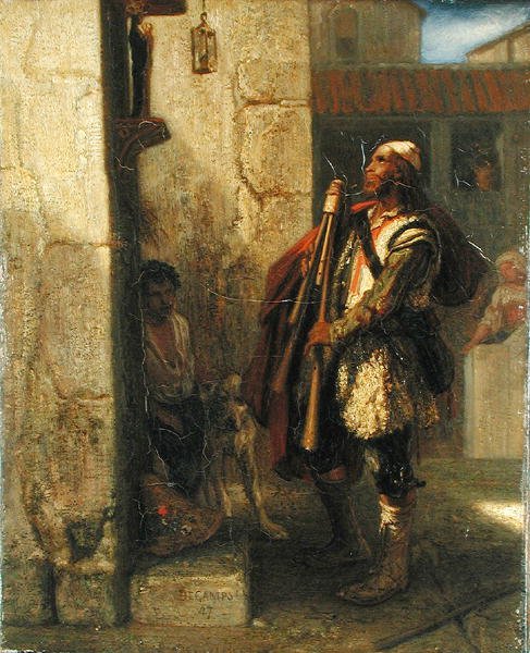 Pifferaro egy Madonna előtt, 1847 alkotó: Alexandre Gabriel Decamps