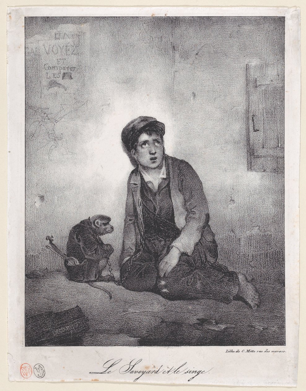 A savoyai fiú és a majom, 1823. alkotó: Alexandre Gabriel Decamps