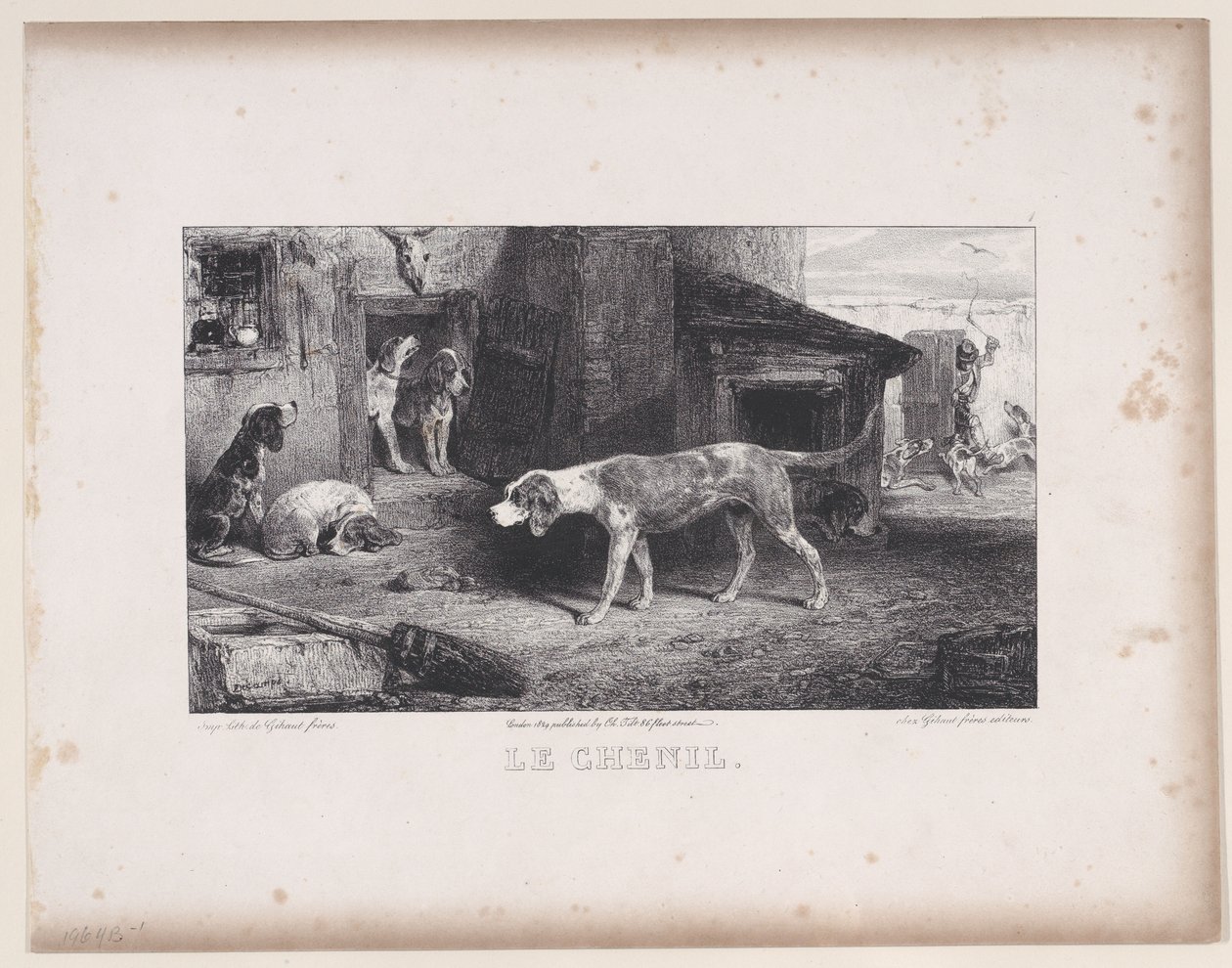 The Kennel, a Hunting Scenes sorozatból, 1829. alkotó: Alexandre Gabriel Decamps