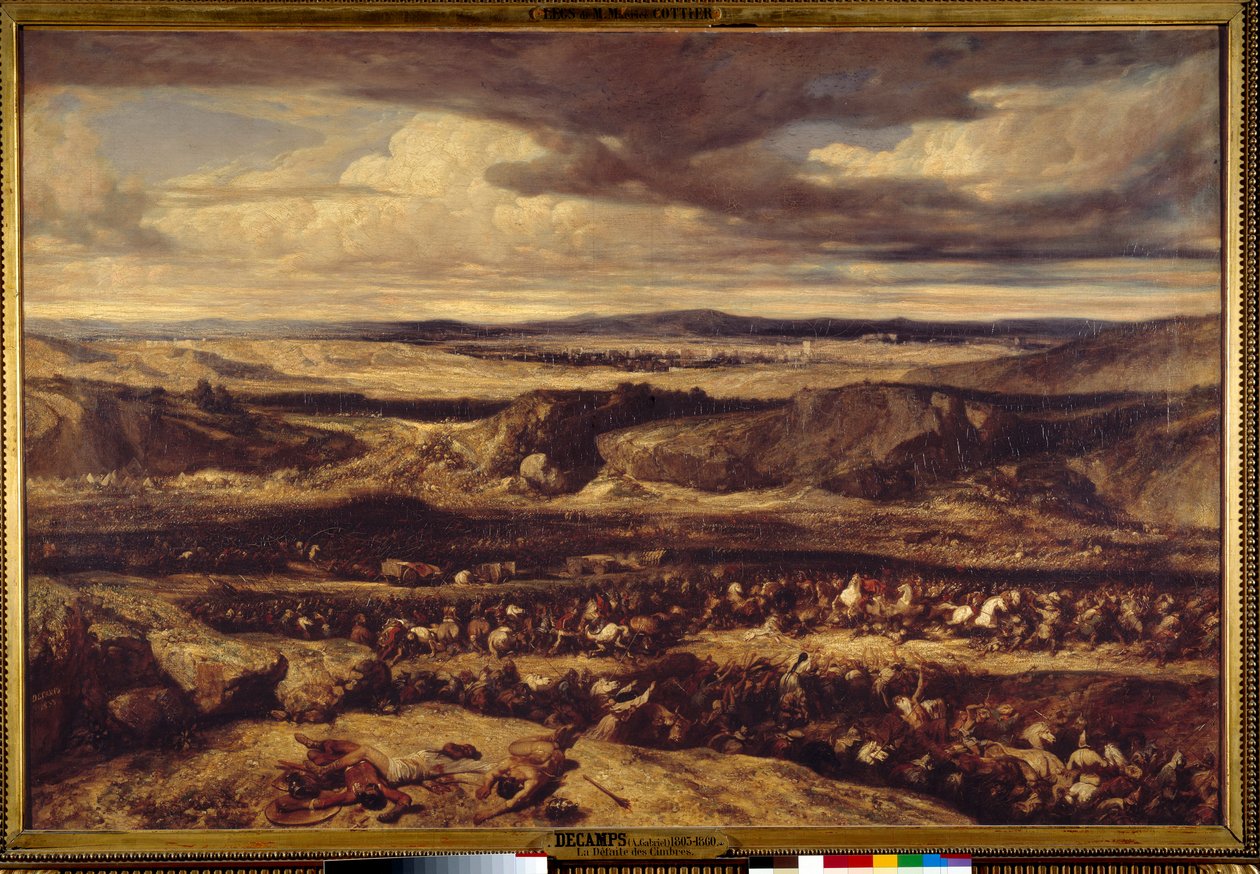 A Cimbrek (Kr. e. 101) vagy a római hadvezér, Marius legyőzte a Cimbre-t a Provence-i síkságon. Alexandre Gabriel Decamps (1803-1860) 1833 V. 1,3x1,95 m alkotó: Alexandre Gabriel Decamps