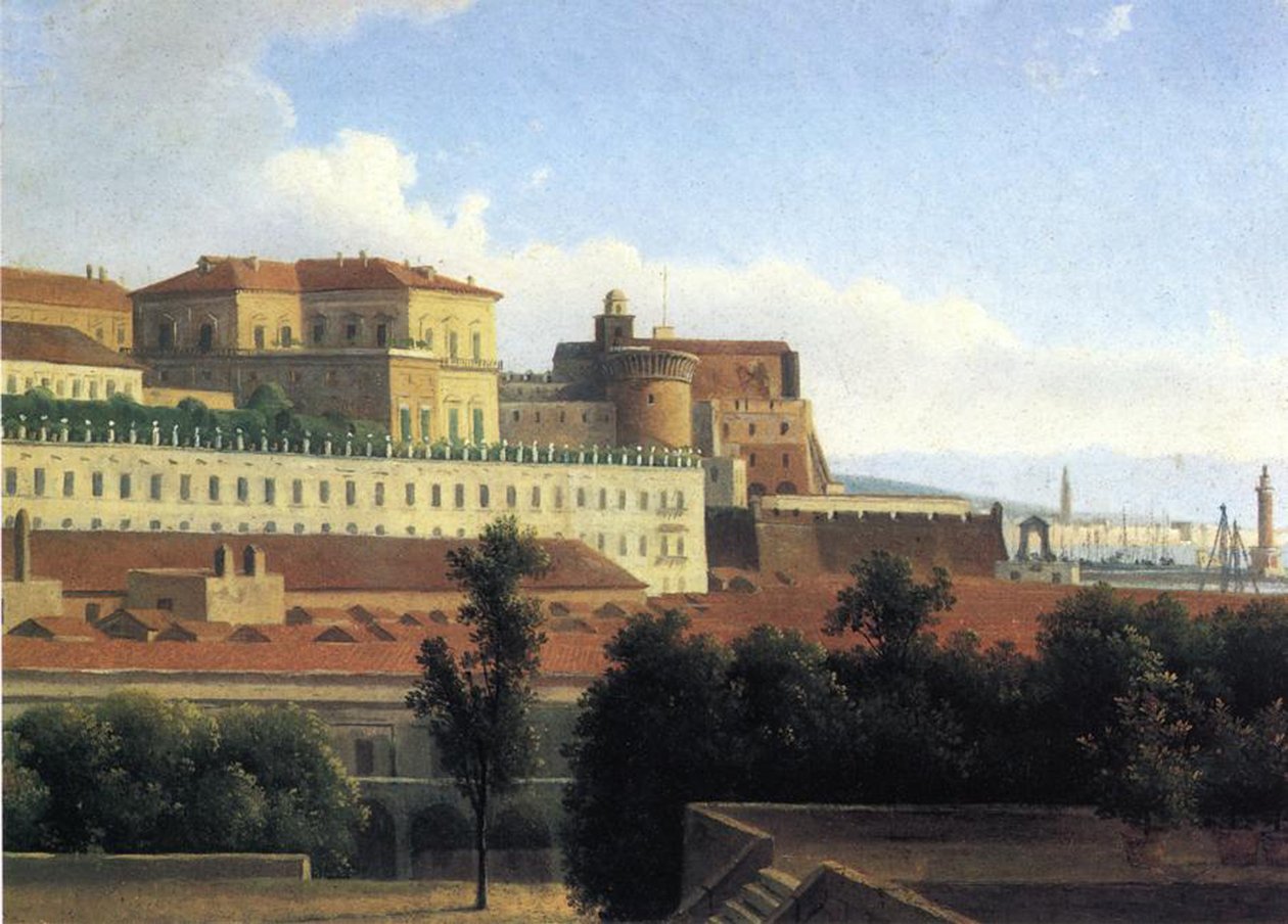 Nápoly, a Palazzo Reale, 1780 körül (olaj, papír, vászon) alkotó: Alexandre Hyacinthe Dunouy