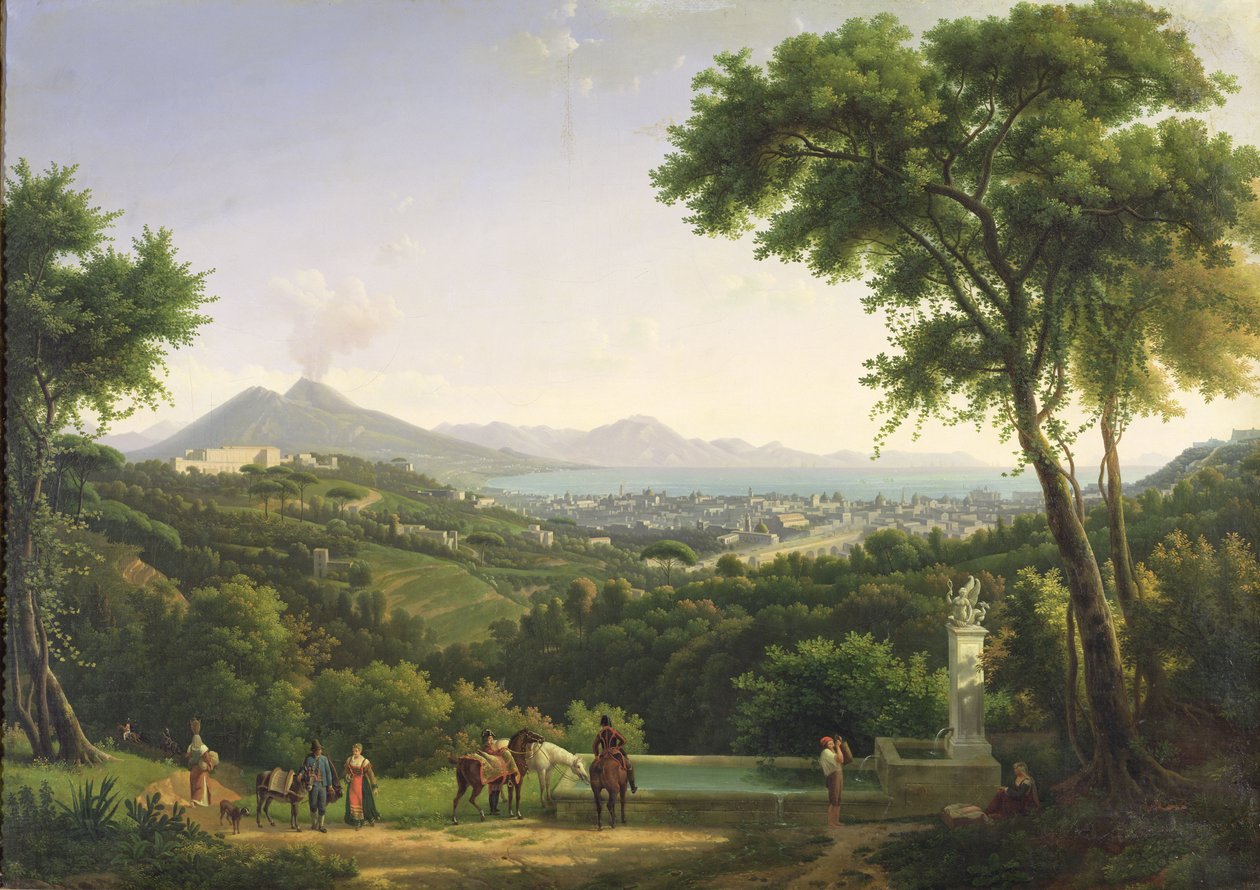 Nápoly látképe a Capodimonte felől, 1813 alkotó: Alexandre Hyacinthe Dunouy