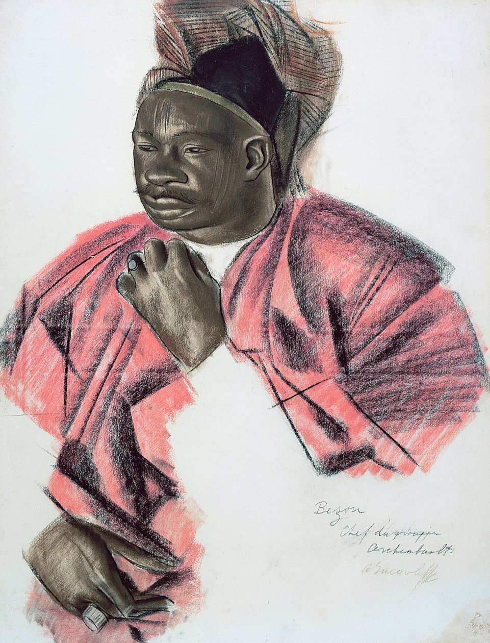 Bezou, 1927 (kréta papíron) alkotó: Alexandre Iacovleff