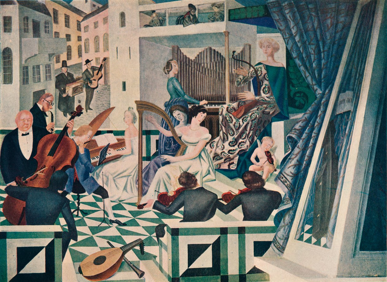 Falfestmény részlete egy magánház hangversenytermében, c1927 alkotó: Alexandre Jacovleff