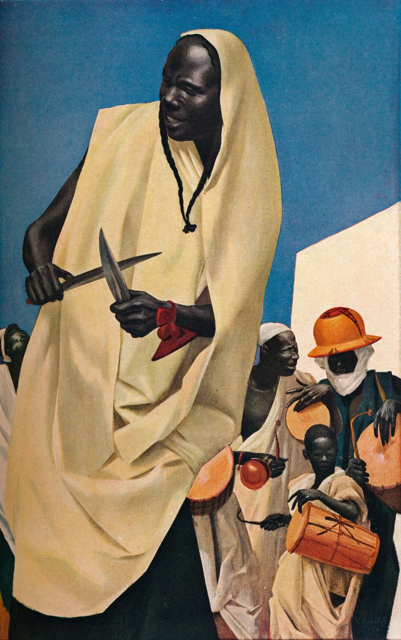 A Kuli-Kuta tánc, Niamey, 1926 alkotó: Alexandre Jacovleff