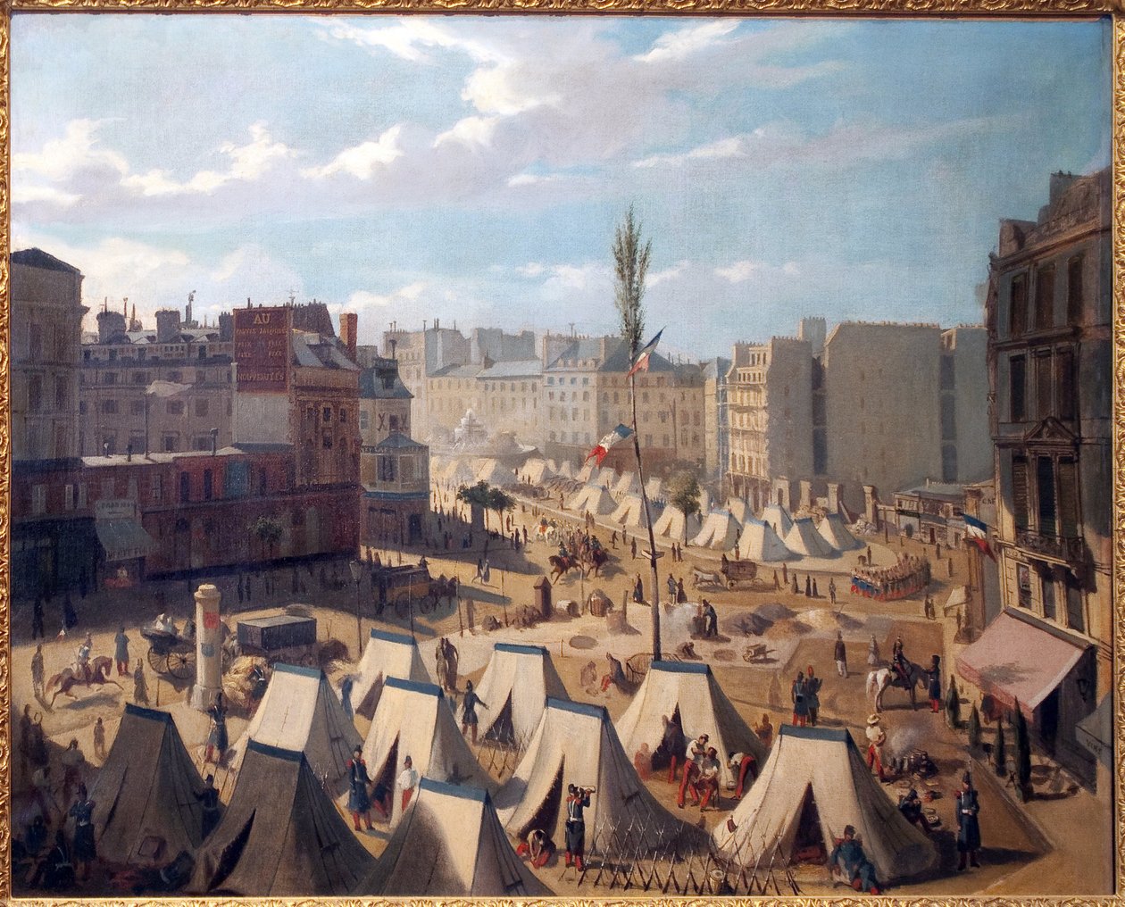Csapattábor a párizsi Boulevard du Temple-n, 1848. június napjaiban. Josquin (?) festménye, olaj, vászon, francia művészet alkotó: Alexandre Josquin