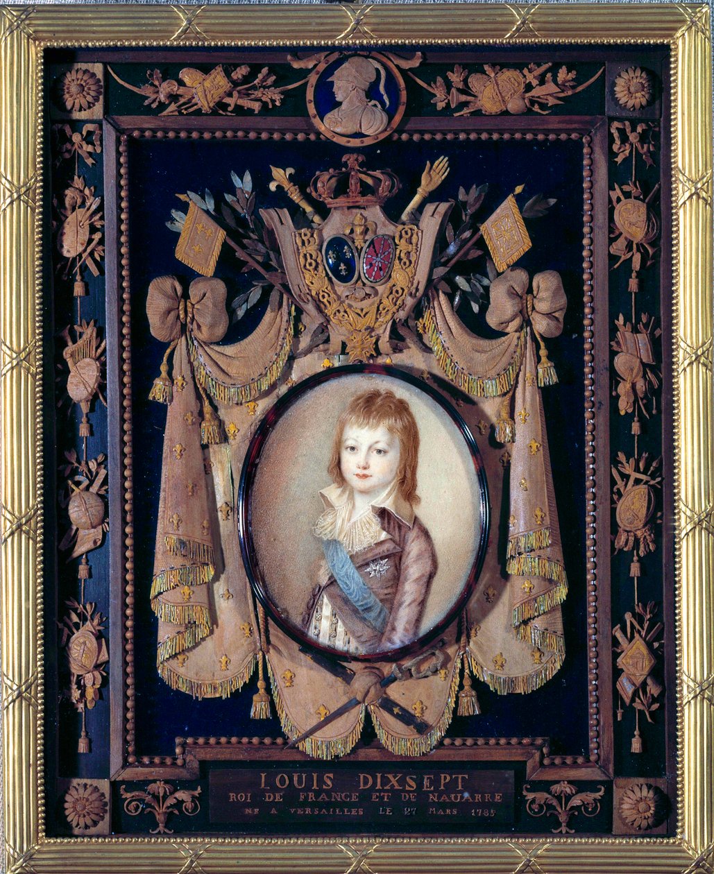XVII. Lajos delfin (1785-1795) portréja. Alexander Kucharski (1741-1819) miniatűr festménye elefántcsontra alkotó: Alexandre Kucharski