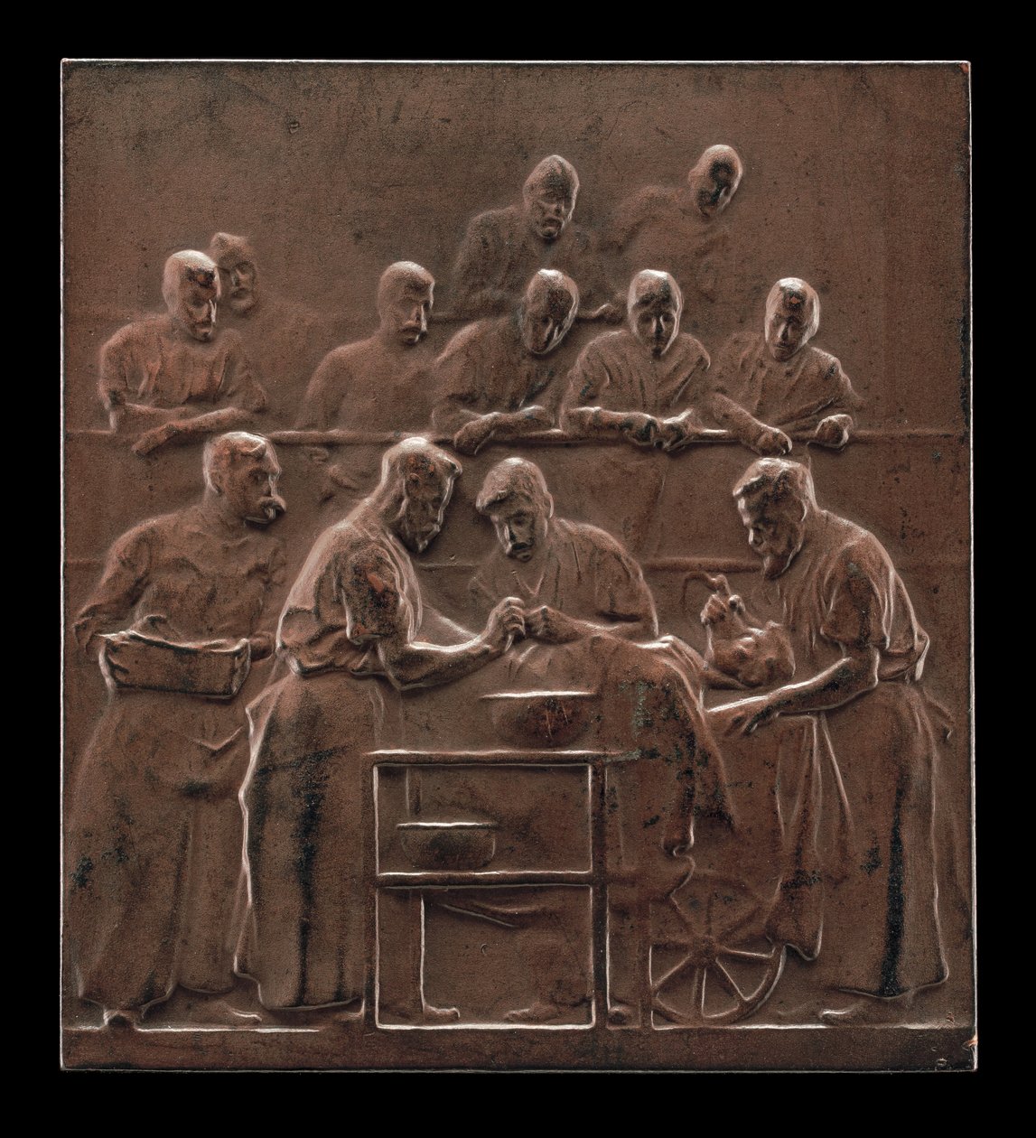 Monod eljárást bemutató műtőben [fordítva], c. 1906. alkotó: Alexandre Louis Marie Charpentier