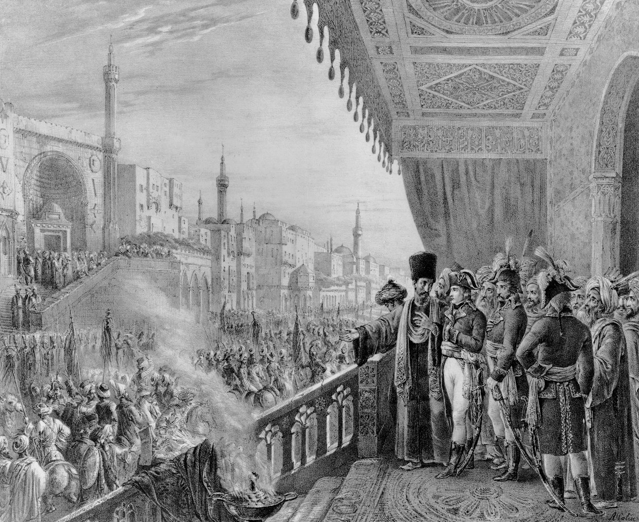 Mohamed ünnepének megünneplése Kairóban, 6 Fructidor Year VI (1798. augusztus 23.), vésette Charles Etienne Pierre Motte (1785-1836) alkotó: Alexandre Marie Colin