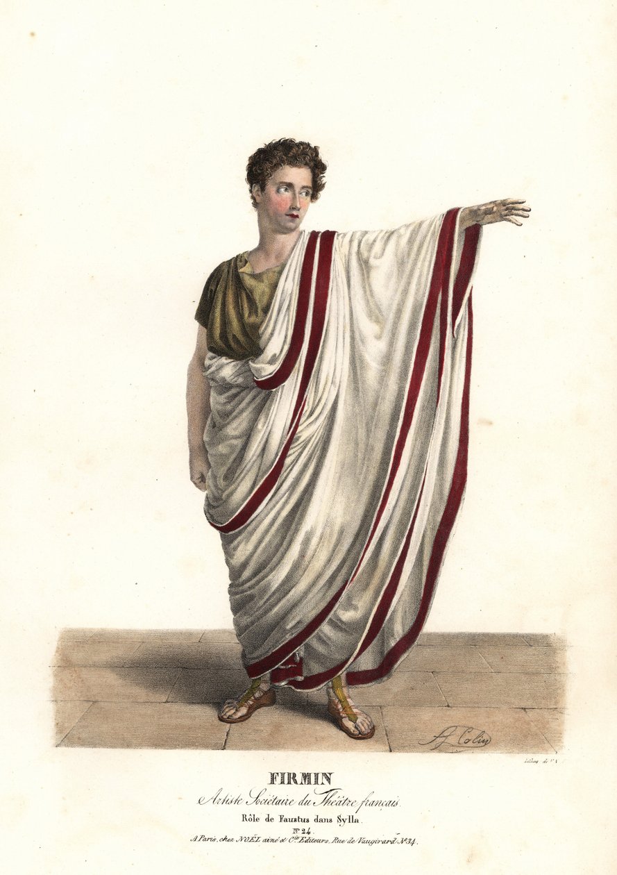 Jean-Baptiste Firmin Faustus szerepében Victor Joseph Etienne de Jouy Sylla című tragédiájában, Theater Francais alkotó: Alexandre Marie Colin